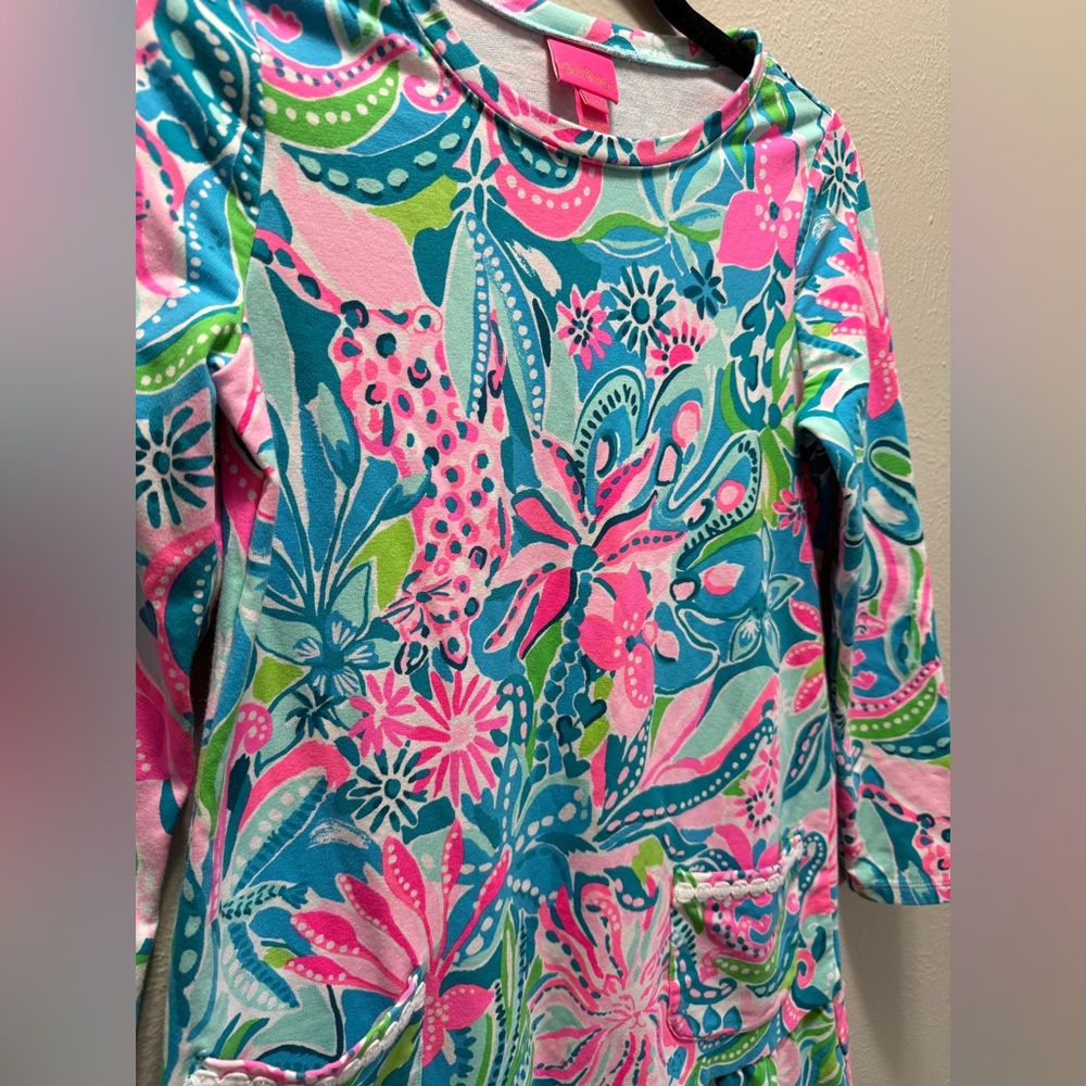2 Lilly Pulitzer Vira Dresses Girls XL Long Sleeve Dresses Colorful Tropical lot - Picture 8 of 11